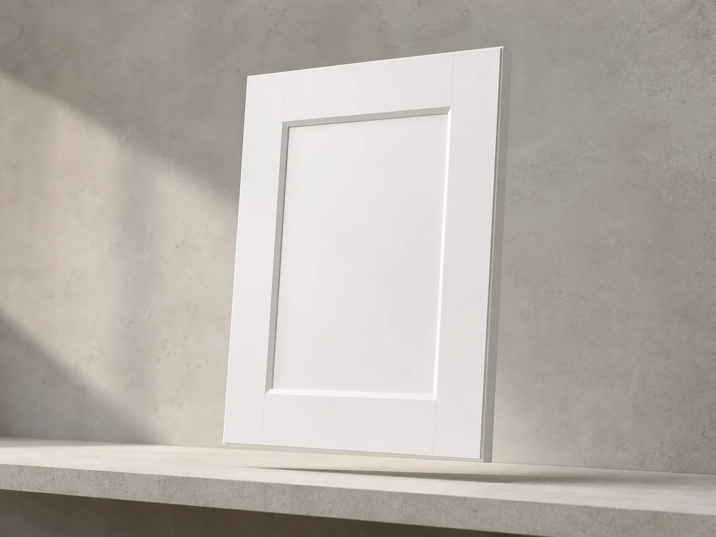 Beveled Shaker White cabinet door